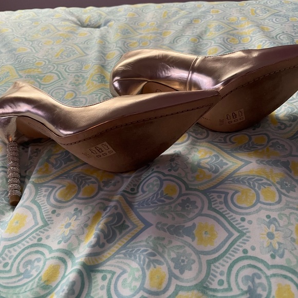 Sophia Webster Coco Gold Leather Crystal Heel 38 - Picture 5 of 8